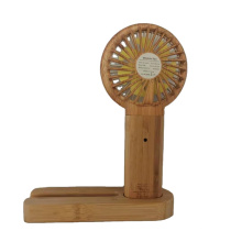 Summer Hot Selling Bamboo 3 in 1 Fan & Power Bank Function Phone Holder